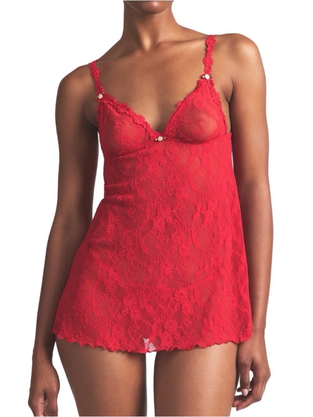 ❤️ SKIMS Stretch Lace Slip Set | Red | S | NWT 🏷️ - Picture 2 of 6